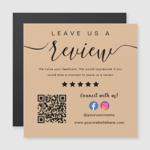 Carte Magnétique Facebook Instagram Logo Qr Code Laissez-Nous Un Av