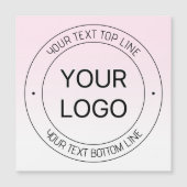 Carte Magnétique Facile Logo Remplacement & Editable Texte Rose Omb (Devant)