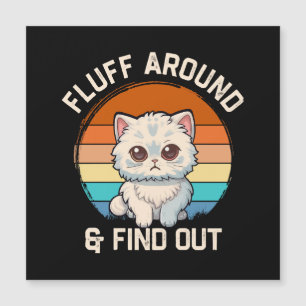Carte Magnétique Faire du Fluff et Découvrir Drôle Chat Rétro