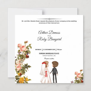 Carte magnétique Faire-part de mariage mince