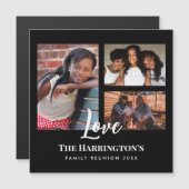 Carte Magnétique Famille Réunion 3 Section Photo Collage Black Fram (Devant / Derrière)