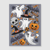 Carte Magnétique Fantômes drôles et effrayants de monstres mignons (Devant)