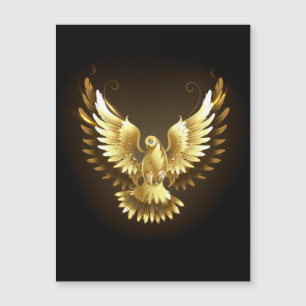 Carte Magnétique Faux Colomb d'Apaisement en Feuille d'Or sur Fond