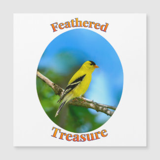 Carte Magnétique Feathered Treasure - American Goldfinch