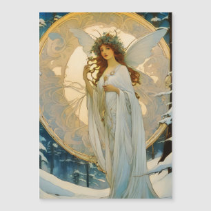 Carte Magnétique fée d'hiver -carte magnétique artisanale