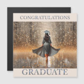 Carte Magnétique Félicitations à une diplômée (Devant / Derrière)