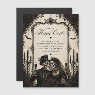 Carte Magnétique Félicitations Gothique Heureux Couple  Mariage