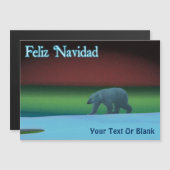 Carte Magnétique Feliz Navidad - Ours polaire (Devant / Derrière)