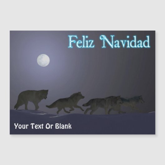 Carte Magnétique Feliz Navidad - Pack Wolf (Devant)
