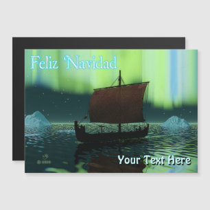 Carte Magnétique Feliz Navidad - Viking Ship