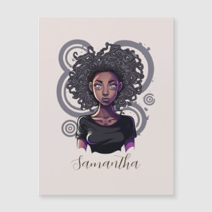 Carte Magnétique Femme afro magique