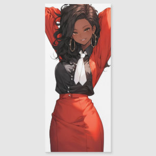 Carte Magnétique Femme Anime Souriante