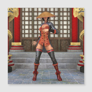 Carte Magnétique Femme de bataille asiatique