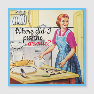 Carte Magnétique Femme Vintage meurtrière kitsch des années 1950