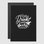 Carte Magnétique Femmes Manger Boire Et Être Effrayant Halloween Mo (Devant / Derrière)