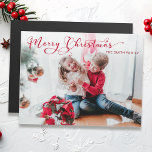 Carte Magnétique Festif Joyeux Noël Calligraphie<br><div class="desc">Festive Joyeux voeux de Noël dans une police de texte de calligraphie personnalisée (la couleur peut être customisée à l'aide du sélecteur de couleurs dans l'éditeur de design) avec modèle photo,  filtre blanc opaque et champ de texte modifiable.</div>
