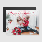 Carte Magnétique Festif Joyeux Noël Calligraphie (Devant / Derrière)