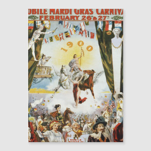 Carte Magnétique Festival Vintage du Carnaval de Mardi Gras