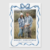 Carte magnétique Festive Blue Christmas Bow (Devant)