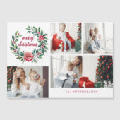 Carte Magnétique Festive Colorful Christmas Wreath Photo Collage (Devant)