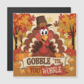 Carte Magnétique Fête de la dinde de Thanksgiving (Devant / Derrière)