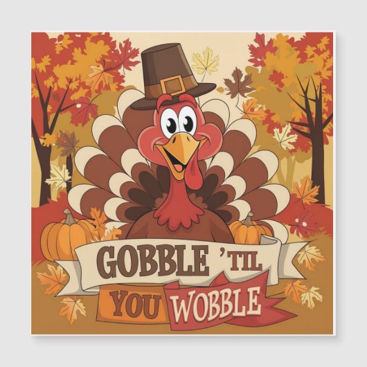 Carte Magnétique Fête de la dinde de Thanksgiving (Devant)