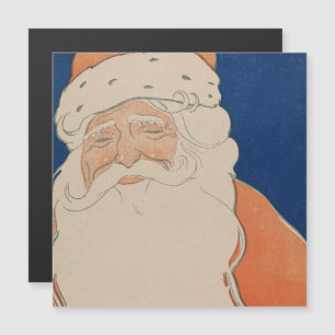 Carte Magnétique Fête de l'Illustration du Père Noël vintage