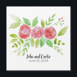 Carte Magnétique Fête de mariage floral personnalisée Favoriser l'a<br><div class="desc">Vos invités mariages se souviendront toujours de votre journée spéciale avec cet aimant personnalisé au design floral magnifique.</div>