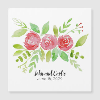 Carte Magnétique Fête de mariage floral personnalisée Favoriser l'a