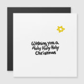 Carte Magnétique Fête de Noël blanc simple (Devant / Derrière)