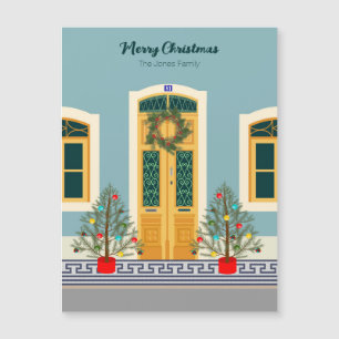 Carte Magnétique Fête de Noël Portugais Maison