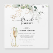 Carte Magnétique Fête des mariées de calligraphie or Eucalyptus mod (Devant)