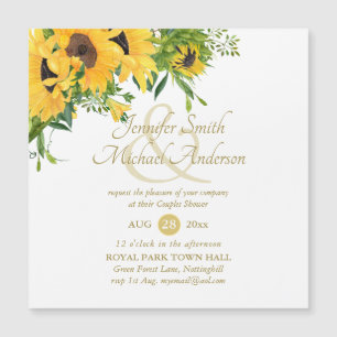 Carte Magnétique Fête des mariées de Mariage rustique des tournesol