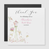 Carte Magnétique Fête des mariées personnalisée Merci (Devant / Derrière)