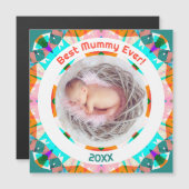 Carte Magnétique Fête des mères Meilleure maman Ever bébé fille pho (Devant / Derrière)