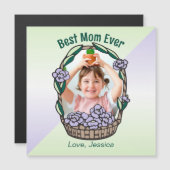 Carte Magnétique Fête des mères photo florale (Devant / Derrière)