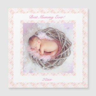 Carte Magnétique Fête des mères rose Meilleure maman maman Jamais c
