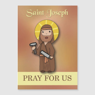 Carte Magnétique Fête Saint-Joseph Priez pour nous Simple catholiqu