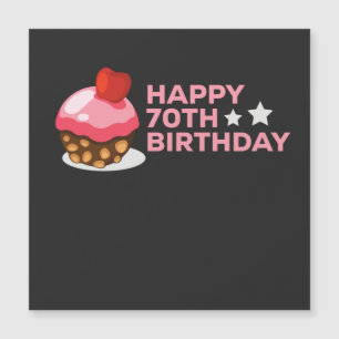 Carte Magnétique fêter le 70e anniversaire design avec gâteau