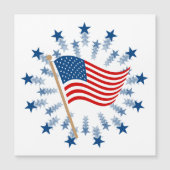Carte Magnétique Feu d'artifice en étoile explosive Drapeau América (Devant)