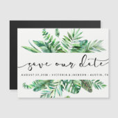 Carte Magnétique Feuillage d'aquarelle tropicale économiser notre d (Devant / Derrière)