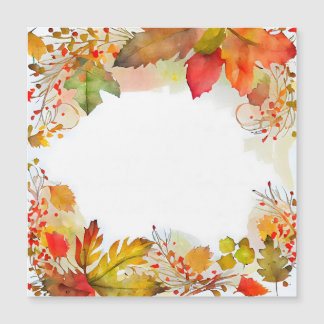 Carte Magnétique Feuilles d'aquarelle d'automne aux couleurs vives