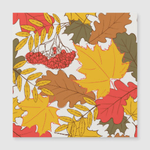Carte Magnétique Feuilles d'automne, simple motif transparent