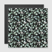 Carte Magnétique Feuilles de l'Eucalyptus : Motif de fleurs blanche (Devant / Derrière)