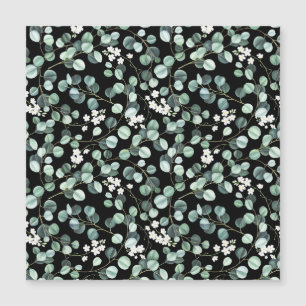 Carte Magnétique Feuilles de l'Eucalyptus : Motif de fleurs blanche