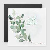 Carte Magnétique Feuilles de l'Eucalyptus vert (Devant / Derrière)