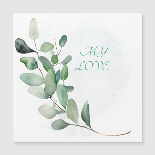 Carte Magnétique Feuilles de l'Eucalyptus vert (Devant)