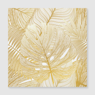 Carte Magnétique Feuilles de palmiers tropicaux : motif vintage.