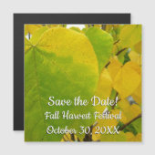 Carte Magnétique Feuilles rouges jaunes et verts (Devant / Derrière)