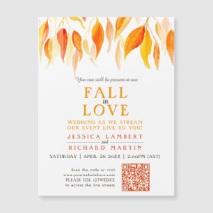 Carte Magnétique Feuilles tombent amoureux mariage streaming orange